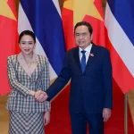 ベトナムのチャン・タイン・マン国会議長とタイのペートンタン・シナワット首相