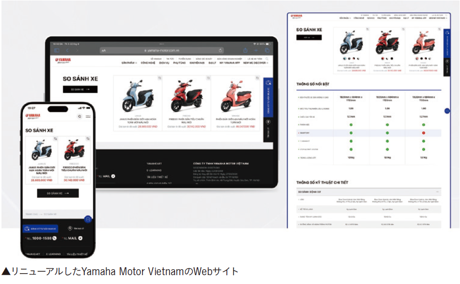 リニューアルしたYamaha Motor VietnamのWebサイト