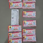 特賞に当選した11枚の宝くじ