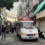 事故現場に到着した救急車