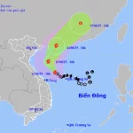 台風1号の予想進路図