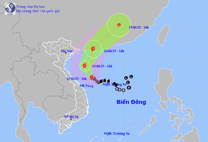 台風1号の予想進路図