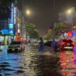 大雨により浸水したダナン市内の様子