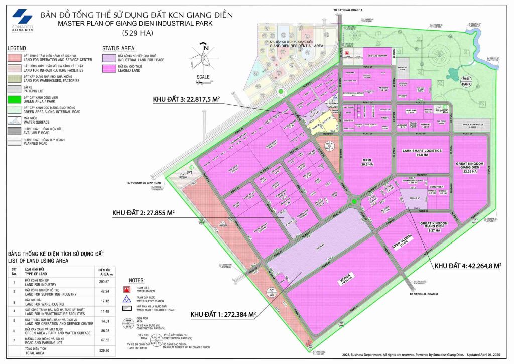 ザンディエン工業団地の区画図