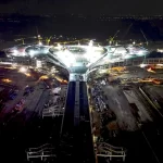 夜間も工事が進むロンタイン空港