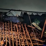 竜巻の被害を受けた建物（ニンビン省）