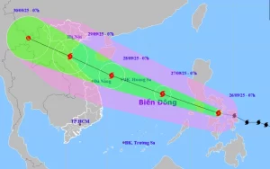 台風ブアロイの進路予想図