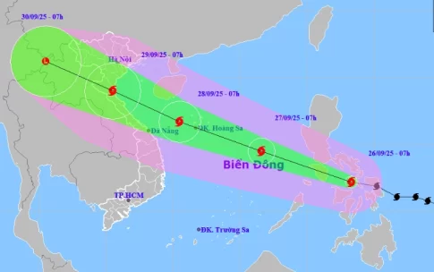 台風ブアロイの進路予想図