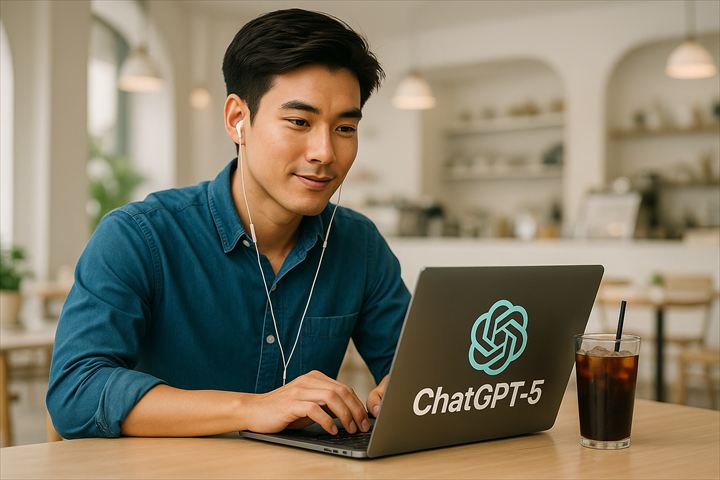 パソコンを操作する男性（ChatGPT生成）