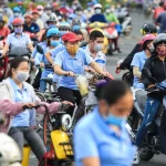 ホーチミン市内の通勤ラッシュの様子