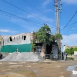 火災現場の住宅