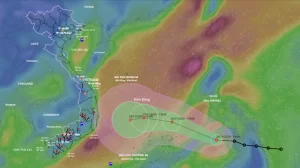 台風コトの進路予想図