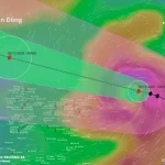 台風カルマエギの進路予想図