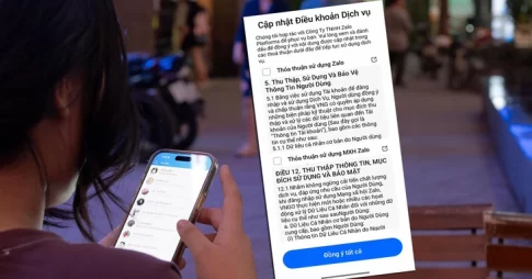 ベトナムで最も普及しているメッセージアプリZaloの新たな利用規格への同意要請画面