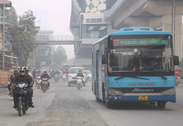 ハノイ市内の大気汚染の様子