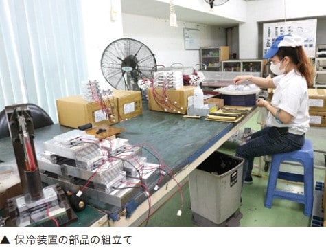 保冷装置を組み立てるMKSEIKO(VIETNAM)の従業員