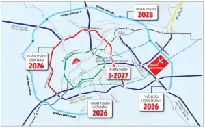 ロンタイン空港へアクセス可能な高速道路と環状線の地図