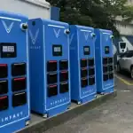 EV車のバッテリー交換ボックス