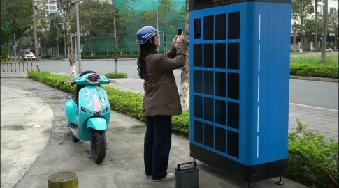 ビンファストが設置したバッテリー充電ステーション