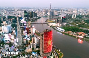 経済発展が著しいベトナムの商業都市ホーチミン市中心部