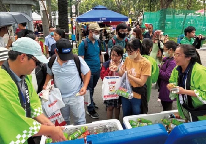 2026年3月に行われたジャパンベトナムフェスティバルでの伊藤園ブースの様子