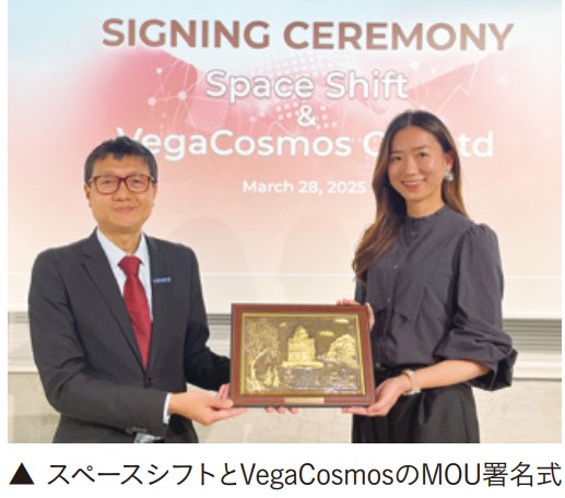 スペースシフト社とベトナムの地理空間技術大手のVegaCosmosと戦略的業務提携のMOU締結式