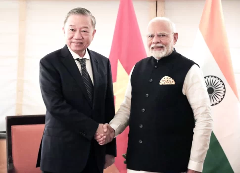 2024年9月に会談したインドのモディ首相とベトナムのトー・ラム国家主席