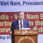 インド世界問題評議会（ICWA）で政策演説を行ったベトナムのトー・ラム国家主席