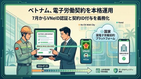 ベトナムの電子労働契約書とVNeIDのまとめ図