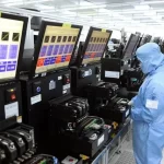 ニンビン省フックソン工業団地にあるMCNEX VINA Co., Ltd.(100%韓国資本)の製造ライン