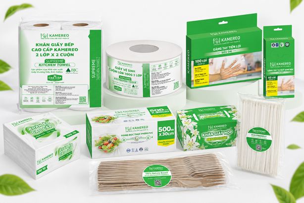 カメレオのPB商品（キッチンペーパー、ストロー、ビニール手袋など）