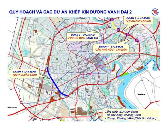 ホーチミン市環状2号線の工事区間
