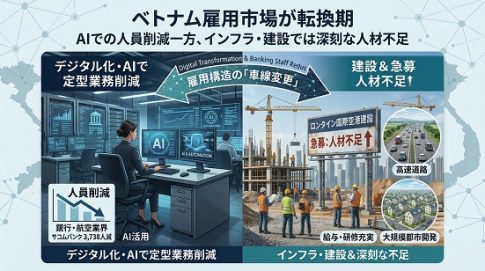 ベトナムの雇用市場がAIによって展開したことを示す図