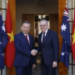 ベトナムのトー・ラム書記長兼国家主席とオーストラリアのアンソニー・アルバニージー首相
