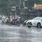ベトナム北部での大雨の様子