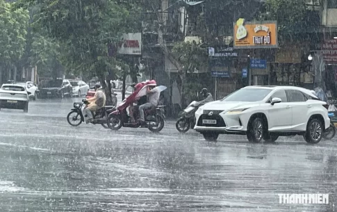 ベトナム北部での大雨の様子