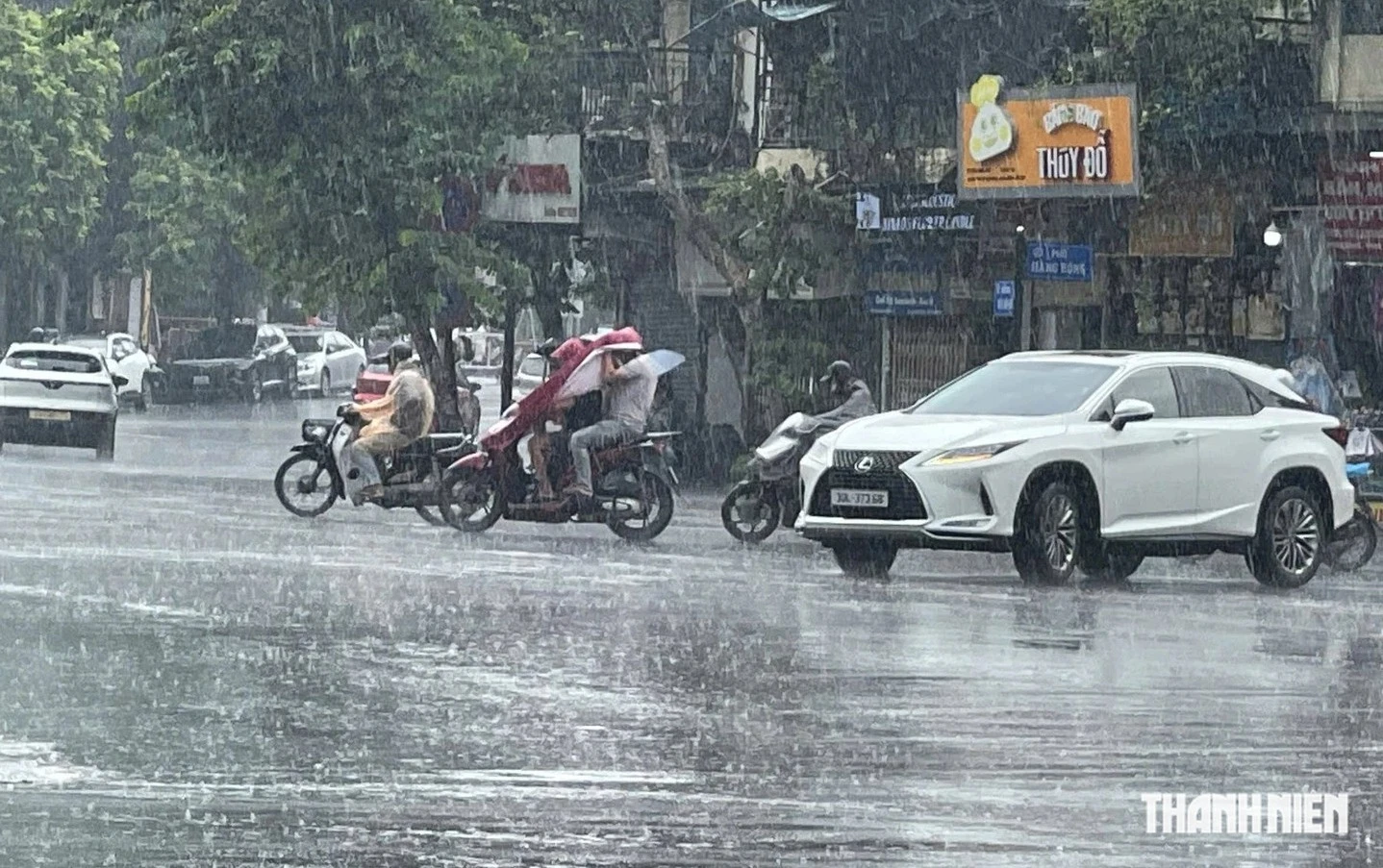 ベトナム北部での大雨の様子