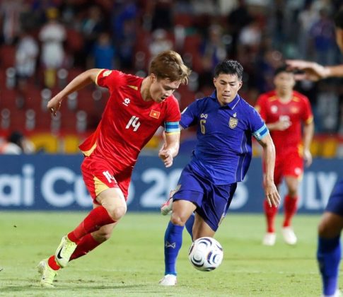 ASEAN CUP決勝を戦うサッカーベトナム代表選手