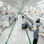ベトナムにあるサムスングループの工場内