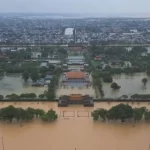 大雨により浸水したフエ市内の史跡