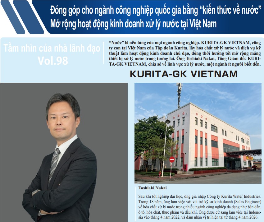 Ông Toshiaki Nakai, Tổng Giám đốc KURITA-GK VIETNAM