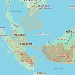 インドネシアの森林火災の影響を示した地図