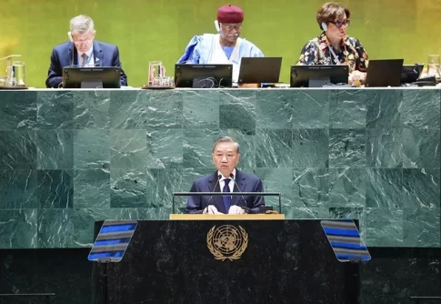 2024年の国連総意会で演説するベトナムのトー・ラム国家主席