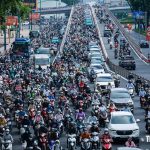 ホーチミン市の交通渋滞の様子