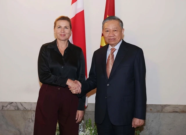 デンマークのメッテ・フレデリクセン首相とベトナムのトー・ラム国家主席
