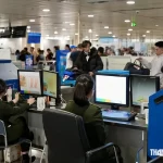 ベトナムの空港の手荷物検査場