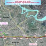 メトロ1号線スオイティエン駅からビンズンニュースティまでの路線図